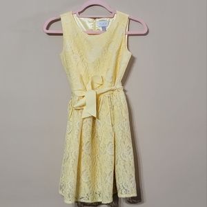 The Children's Place Yellow Floral Lace Sleeveless Dress, Girls Size 12 NEW